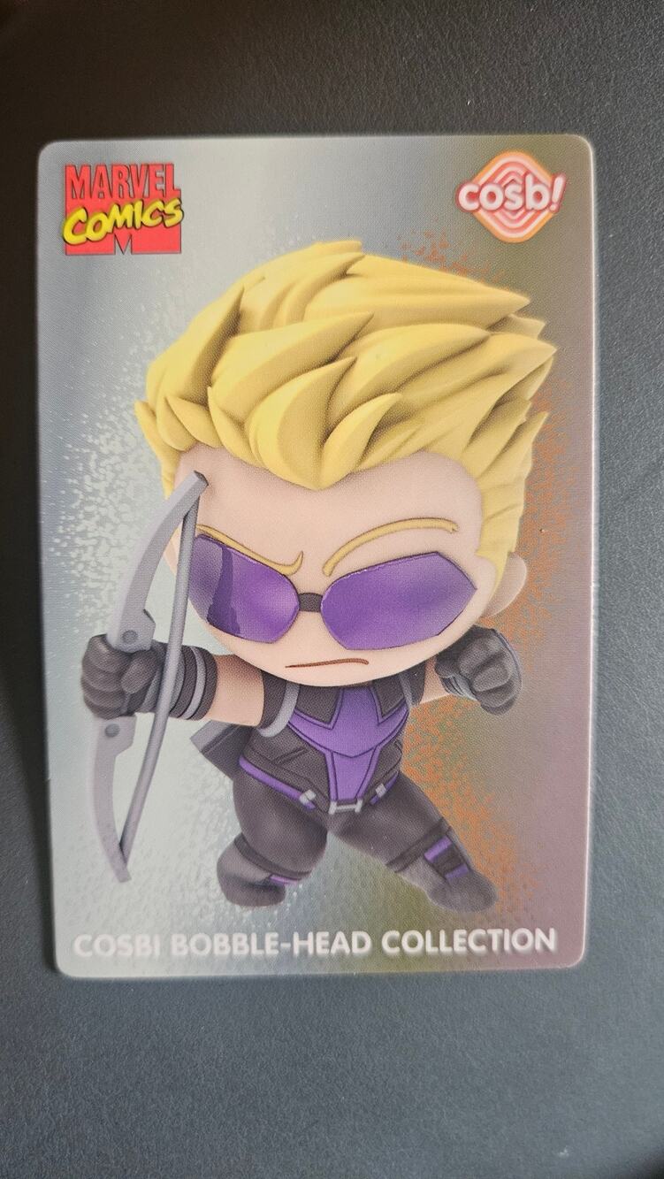 YuMe Cosbi Bobble Heads Marvel Comics Hawkeye Collectible Figure NIP Card Incld